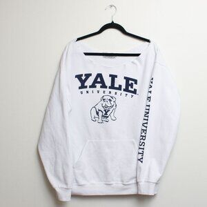 Yale University Sweatshirt Womens XL? White Raw Cut Neckline